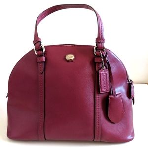 COACH halfmoon magenta satchel